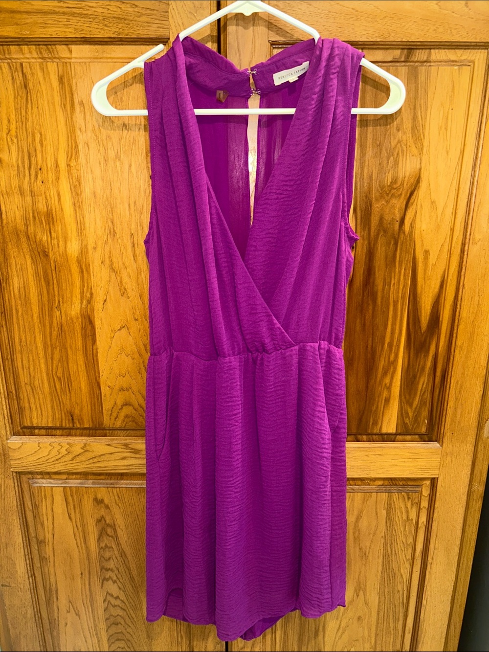 Rebecca Taylor Fuchsia Sleeveless Wrap-Front Mini Dress